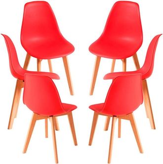 Regalos Miguel Packs Sillas Comedor - Pack 6 Sillas Kelen - Rojo