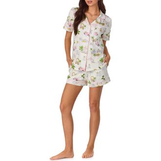 Bedhead Pajamas Print Stretch Organic Cotton Jersey Short Pajamas in Poolside Poodles at Nordstrom, Size Large
