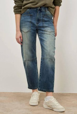Apricot Mya Utility Barrel Jean In Blue