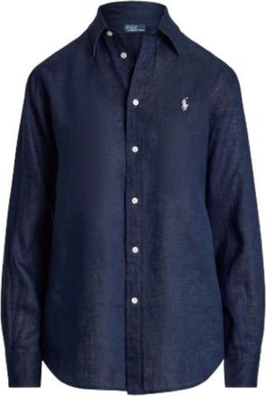 Polo Ralph Lauren Dames, Blouses & Shirts, Blauw, Maat: M Linnen