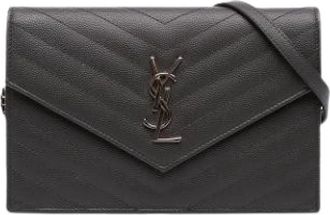 Saint Laurent Pre-owned Crossbody Bag - Dames - Vintage Schoudertas - Grijs - ONE Size - Leer - Vintage