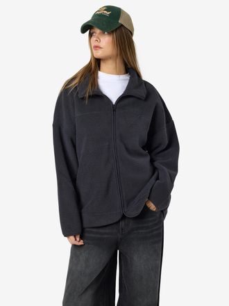 Noisy May Fleecejacke NOISY MAY NMCOZY L/S ZIP SWEATER JRS NOOS, Damen, Gr. XS, obsidian, Fleece, Obermaterial: 100% Polyester, unifarben, loose fit Po-bedecken
