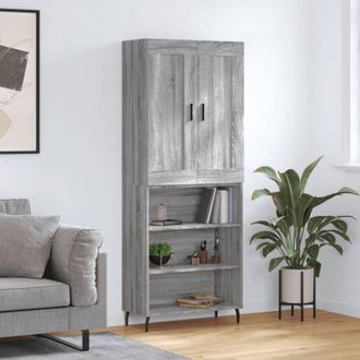 vidaXL Credenza Grigio Sonoma 69,5x34x180 cm in Legno Multistrato - Vidaxl