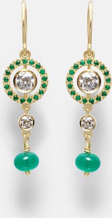 Ileana Makri Orecchini pendenti Orbit in oro 18kt con pietre preziose