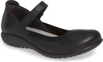 Naot Koati Mary Jane Flat in Jet Black Leather at Nordstrom, Size 37