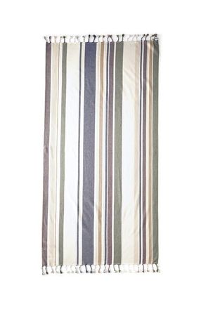 Lands End Turkish Cotton Beach Towel in Brown/green Multi Stripe at Nordstrom