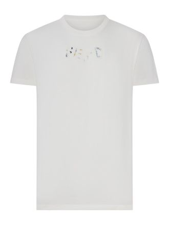 Fendi WHITE COTTON T-SHIRT WITH FRONT LOGO - Fendi - Man