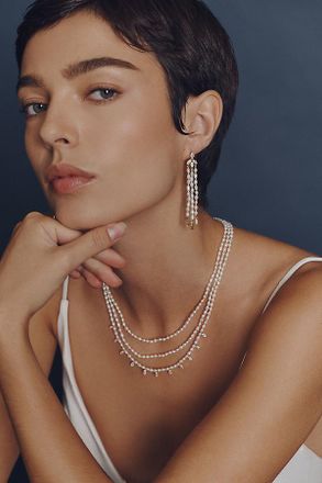 Nadri Freshwater Pearl Linear Drop Earrings