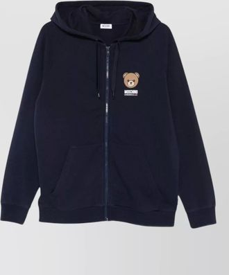 Moschino hooded nylon and silk crewneck jacket