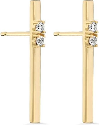 ROSEKEY Orecchini Whistle in oro rosa 18 carati con diamanti