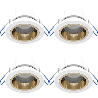 Loops 4 PACK Elegant White & Gold Indoor Ceiling Spotlight - Stylish Homes
