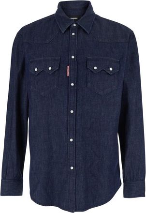 Dsquared2 Denim Overhemd - Heren - Spijkeroverhemden - Blauw - XL - Denim - Overhemden