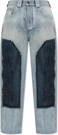 Balenciaga Jeans met een vintage-effect - Dames - Regular Fit Jeans - Blauw - S - Katoen - Jeans