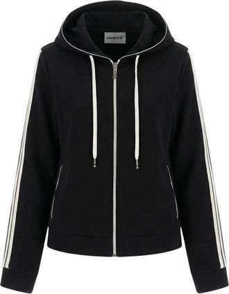Guess Circe Full Zip Hoodie - Dames - Vesten met rits - Zwart - XS - Polyester - Hoodies & sweatvesten