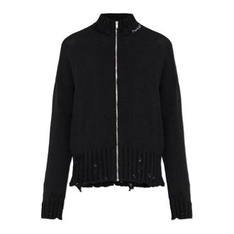 Marni Cardigans, male, Black, Size: M Logo Cardigan