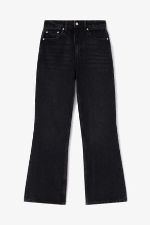 Ganni Black Betzy Cropped Jeans in Rigid Denim - Size 33W/33L Organic Cotton