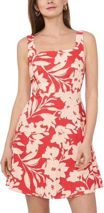 Vince Camuto Linen-Blend Print Mini Dress