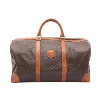 Celine Pre-owned Weekend Bags, unisex, Brown, Size: ONE SIZE Pre-owned Macadam Coated Canvas Boston Bag