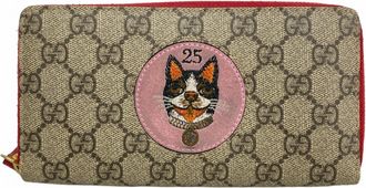 Gucci Brown Red Color Pvc Long Wallet (Bi-Fold) (Pre-Owned)