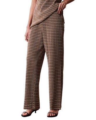 Calvin Klein Printed Plisse Wide Leg Pant