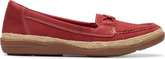 Clarks Womens Heritage Casual Loafer Flat, Red Nubuck, 7.5 Wide