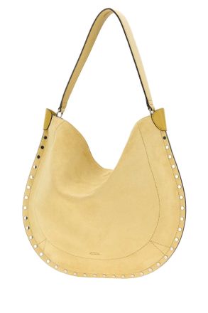 Isabel Marant Womens Pastel Yellow Suede Oskan Shopping Bag Straw Borse A Tracolla