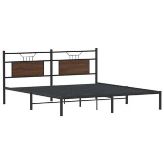 Berkfield Home Decorative Bed Frame without Mattress Brown Oak 183x203 cm Engine