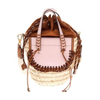 Cuba Lab Handbags, female, Pink, Size: ONE SIZE Habanera Leather AND Rafia BAG