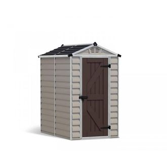 Palram Skylight Shed 4 x 6 Tan - L176.8 x W120.7 x H203.5 cm - Dark Grey