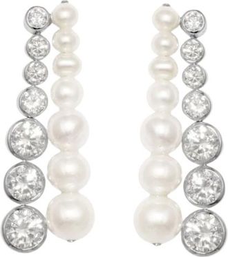 Completedworks CompletedWorks Freshwater Pearl and Zirconia Drop Stud Earrings