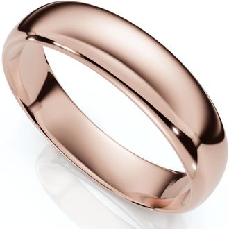 Pompeii3 5mm Dome High Polished Wedding Band 10k Rose Gold