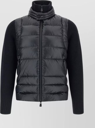 Moncler high collar quilted padded cardigan