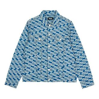 Palace Full Print Long Sleeves Denim Jacket Unisex Blue P20D015