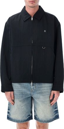 Represent Jet Black Boxy Nylon Overshirt