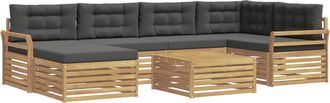 vidaXL Conjunto De Sof&aacute;s De Exterior 7 Uds. Blanco Y Antracita Vidaxl