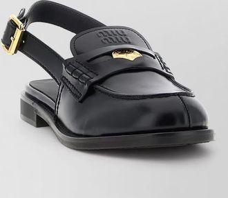 Miu Miu loafer mules buckle strap rubber sole