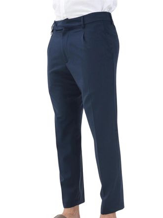 Golden Craft 1957 Blue Wool-Blend Stretch Pants