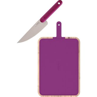 Trebonn Bamboo Chopping Board with Integrated Chef Knife in Purple at Nordstrom Rack