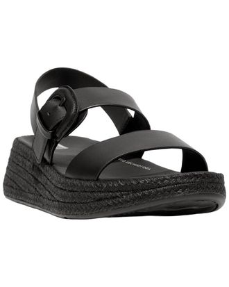 FitFlop Fitflop F-Mode Espadrille Buckle Leather Flatform Sandal