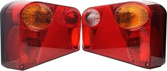 No Brand Luz Trasera Para Remolque - Juego De Lujo - Luces Traseras Para Caravana - Izquierda Y Derecha - Rojo Y Blanco - 220 X 140 Mm