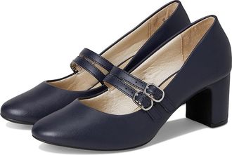 Life Stride True Mary Jane Pump High Womens Heels Lux Navy : 6.5 W (C), Faux Leather