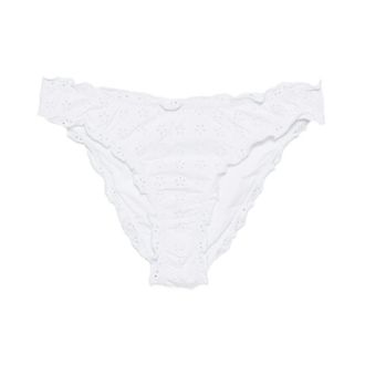 Polo Ralph Lauren Bikinis, female, White, Size: S Broderie Anglaise Ruffled Bikini Bottoms