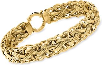 Ross-Simons 18kt Gold Over Sterling Woven-Link Bracelet