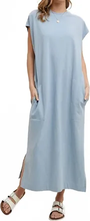 Wishlist Tee Shirt Midi Dress In Slate Blue