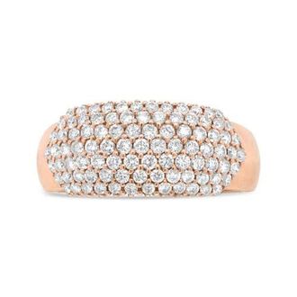 House of Brilliance 18K Rose Gold 1.00 Cttw Diamond Multi Row Dome Band Ring in Pink at Nordstrom, Size 7