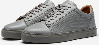 Oliver Sweeney Mens Oliver Sweeney Perforated Calf Leather Cupsole Trainers - Grey - Size: UK-9.5 / us-10.5 / eu-43.5
