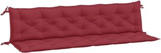 vidaXL Cojines De Banco De Jard&iacute;n 2 Uds Rojo Tinto 200x50x7 Cm Vidaxl