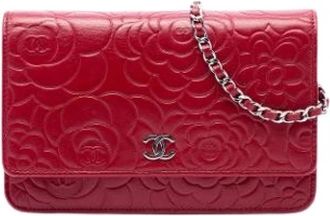 Chanel Pre-owned Wallet On Chain - Dames - Vintage Schoudertas - Rood - ONE Size - Leer - Vintage