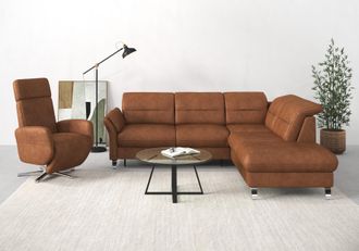 Sit&more Ecksofa &raquo;Grenoble L-Form mit Federkern&laquo; wahlweise mit Bettfunktion, Bettkasten, Arm- und Kopfteilverstellung
