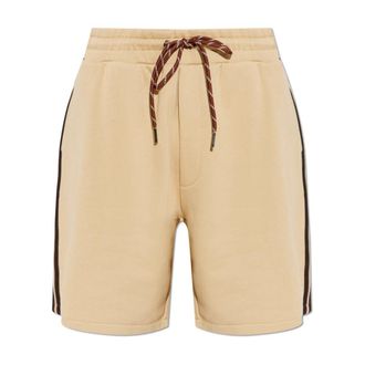 Moncler Casual Shorts, male, Beige, Size: XL Logo Patch Shorts